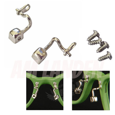 AM Landen Eyeglass Nose Pad Arm Stainless Steel Nose Pad Holder Screw in/Push on Type Eyeglass Parts (Style B)