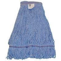 Zephyr 28257 HC/Blend Blue 4-Ply Yarn Large Health Care Loop Mop Head with 1-1/4