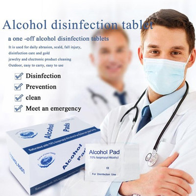 100pcs/box Portable Universal Alcohol Pads for Disinfection Use Hospital Household Travel Outdoor First Aid Accessory