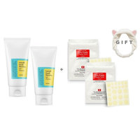 5 Items Bundle : COSRX Acne Pimple Master Patch 24 Pimple Remover Acne Spot Treatment Patches ( X 3) & COSRX Low ph Good Morning Gel Cleanser for Acne Treatment + FACIAL-MASK Headband.
