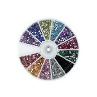 Start hereMASH Rhinestones 2400 Piece 12 Color Nail Art Nailart Manicure Wheels