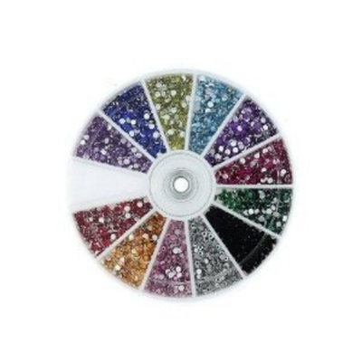 Start hereMASH Rhinestones 2400 Piece 12 Color Nail Art Nailart Manicure Wheels