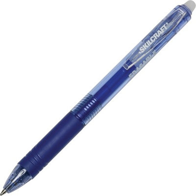 Skilcraft Erasable Gel Stick Pen, .7mm, Blue