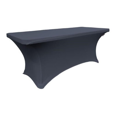 LA Linen TCSpandex96x48x30-NavyX72 Rectangular Spandex King Size Tablecloth Navy - 96 x 48 x 30 in.