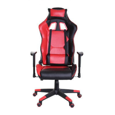 TimeOffice Ergonomic Video Gaming Chair Race Car Style with PU leather and Lumbar Cushion for Computer Gaming and Office Working