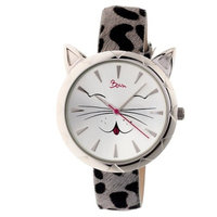 Women's Boum Miaou Watch with Genuine Leather Fur-Overlaid Strap