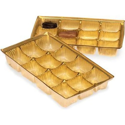 1 Unit 1/2 lb Medium Gold Candy Trays Bulk 8x4-1/4x1