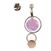 Kercisbeauty Unique Boho Halo Open Circle Pendant Silver and Pink Earrings Studs with Rhinestones Dangles for Women and Girls,Bar,Party,Perfect Gift for Her,Birthday,Anniversary Gift,Daily,Party