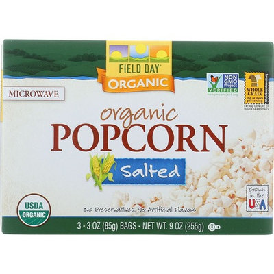 Field Day Microwave Popcorn - Organic - Salted - 3/3 oz - case of 12