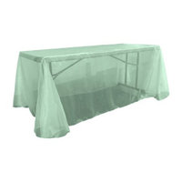 La Linen Sheer Mirror Organza Rectangular Tablecloth Color: Mint