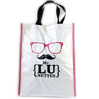 Shopping bag 'Moustache' white rose (glasses).