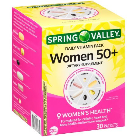 Spring Valley Women 50+ Daily Vitamin Pack Dietary Supplement Reviews 2019