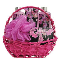 Relaxing Bath Spa Kit For Men, Women and Teens, Gift Set Bath And Body Works- Natural Orchid Aromatherapy Spa Gift Basket Includes Shower Gel, Bubble Bath, Body Lotion, Bath Salt, and Bath Puff