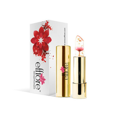 Effiore Lipstick Color Changing Cruelty-Free Lipstick that Stains Lips Based on Mood Made w/ Real Flowers & Compact Case (Bubblegum Pink)