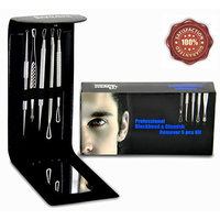 Express Beauty Boutique Blackhead and Blemish Remover 5pcs Kit. Blackheads Extractor, Comedone Whitehead Tools Remover for Acne Skin. Black Case with Mirror. Get your Best Beauty Gift!