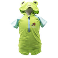 StylesILove Adorable Baby Boy Green Frog Hoodie Costume 2-PC Swimsuit (1-2 Years)
