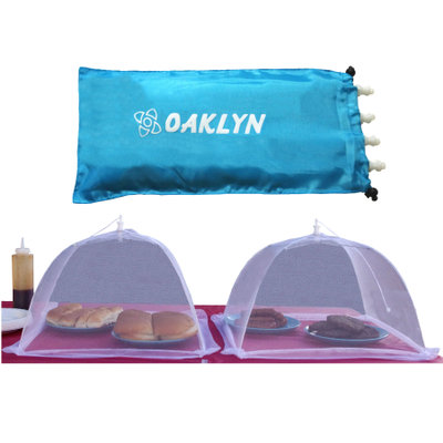 Oaklyn 16 Inch Collapsible Mesh Food Cover Tent Set (4pk) with Storage Bag
