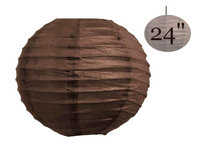 Balsacircle 12 pcs 24' Paper Lanterns Lamp Shades - Chocolate Brown