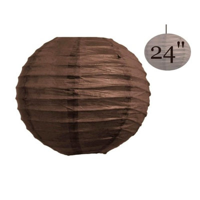 Balsacircle 12 pcs 24' Paper Lanterns Lamp Shades - Chocolate Brown