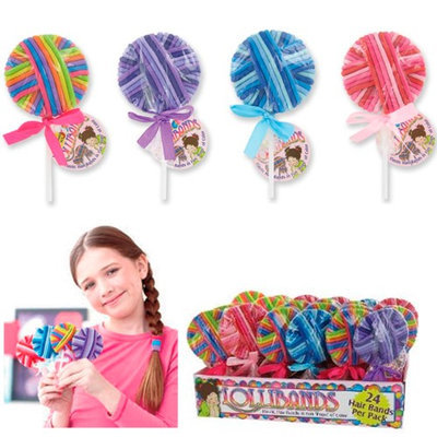 Atb Lollibands 24 Elastic Hair Tie Rope Bands Scrunchie Ponytail Holders Women Girls