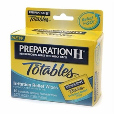 Preparation H Hemorrhoidal with Witch Hazel Wipes, Totables Irritation Relief, 10 Individual Wipes Personal Healthcare / Health Care