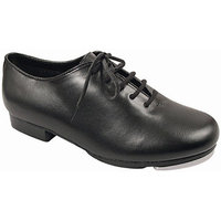 Girls Black Leather-Like Upper Jazz Tap Oxford Shoes 8 Toddler-4 Kids