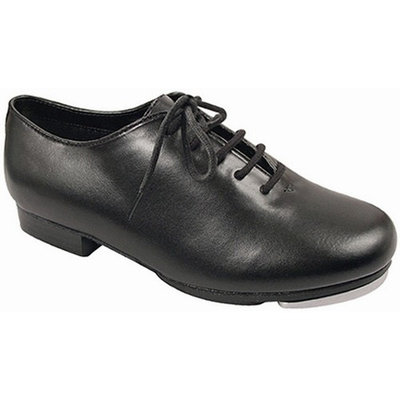 Girls Black Leather-Like Upper Jazz Tap Oxford Shoes 8 Toddler-4 Kids