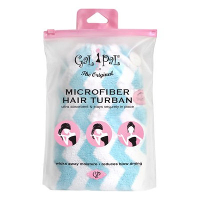 Gal Pal Printed Microfiber Hair Turban, Blue Chevron