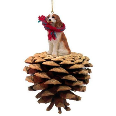 Cavalier King Charles Spaniel Brown & White Pinecone Pet Ornament