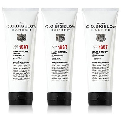 C.O. Bigelow Barber, Men's Hair and Body Wash Elixir White, No. 1607, 3 Pack