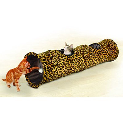 Jobar International Inc Pet Parade CAT PLAY TUNNEL Leopard