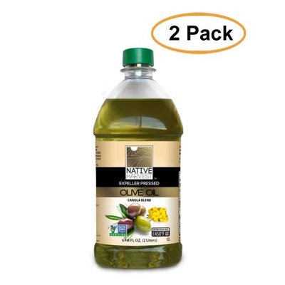 Native Harvest Expeller Pressed Non-GMO Olive/Canola Oil Blend, 2 Liters (67.6 FL OZ), 2 Pack