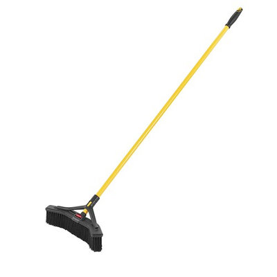 Rubbermaid Commercial Products Maximizer Push-to-Center Broom with Multi-Purpose Bristle, 18
