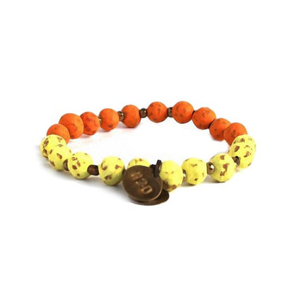 Simbi 7mm Clay Bracelet Yellow and Orange Peel