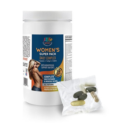 Menopause energy supplement Mood swings supplements - WOMEN'S DAILY PACK COMPLEX - Resveratrol anti aging - 1 Bottle (30 Packs)