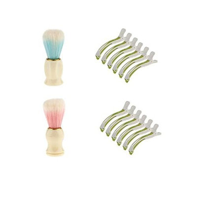 Dovewill Hair Section Cutting Salon Stylist Barber Tools - 12xHair Clip Claw + 2x Neck Duster Cleaning Brushes