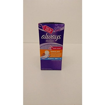 Always Dailies Singles Normal Pantyliners SIX PACK 6x20 Pads Fresh Scent