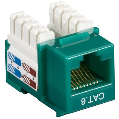 Black Box CAT6J-GN-5PAK Box Cat6 Value Line Keystone Jack, Green, 5-Pack - 5 Pack - 1 X Rj