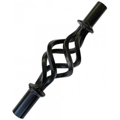 Erva BASK1 Decorative Iron Swirl Cage Basket & 9 in. Extension for Tubular Pole System