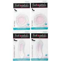Foot Petals Women's Tip Toes Technogel with Softspots 2-Pair Pack and Heavenly Heelz 2-Pair Pack Pink Gel Insole One Size