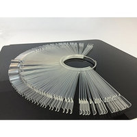 Beauticom 100pcs Nail Art Tip Display Sticks with Large Round Metal Ring (100pcs Clear Color Stick)