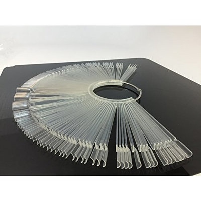 Beauticom 100pcs Nail Art Tip Display Sticks with Large Round Metal Ring (100pcs Clear Color Stick)