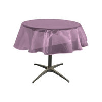 LA Linen TCOrgz58R-EggplantO42 Sheer Mirror Organza Round Tablecloth, Eggplant - 58 in.