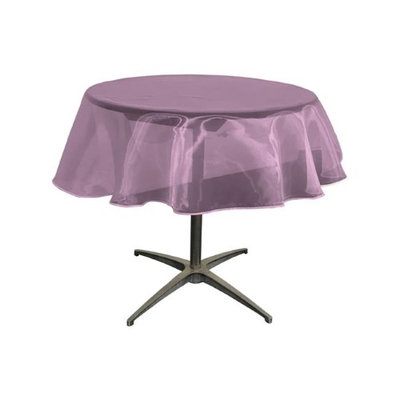 LA Linen TCOrgz58R-EggplantO42 Sheer Mirror Organza Round Tablecloth, Eggplant - 58 in.