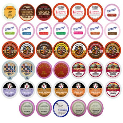 Perfect Samplers Flavored Coffee Single Serve Cups For Keurig K cup Brewers Variety Pack Sampler, 40 count (Flavored Sampler)