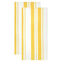 Cotton Basketweave Stripe Dish Towel (Set Of 2)