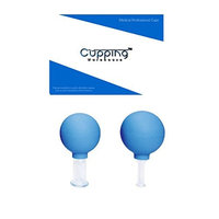 Cupping Warehouse Glass 2 Small Facial Professional Massage Set: Clear Glass with Silicone Bulb : Written Instructions Included