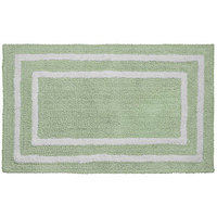 Jean Pierre Reversible Cotton Soft Double Border Mint 21 in. x 34 in. Bath Mat
