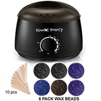 Bluedot Beauty Rapid Melt Wax Warmer Electric at Home Hair Removal Kit + 6 BAGS Hard Wax Beads & 10 Wooden Applicators -Easy to use DIY Waxing Kit- Face Body Hair Removal for Women, Men, Beginners
