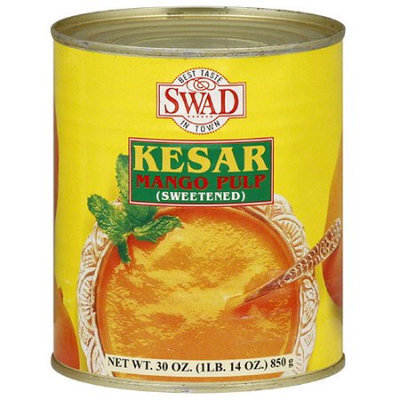 Swad Sweetened Kesar Mango Pulp, 30 oz, (Pack of 6)